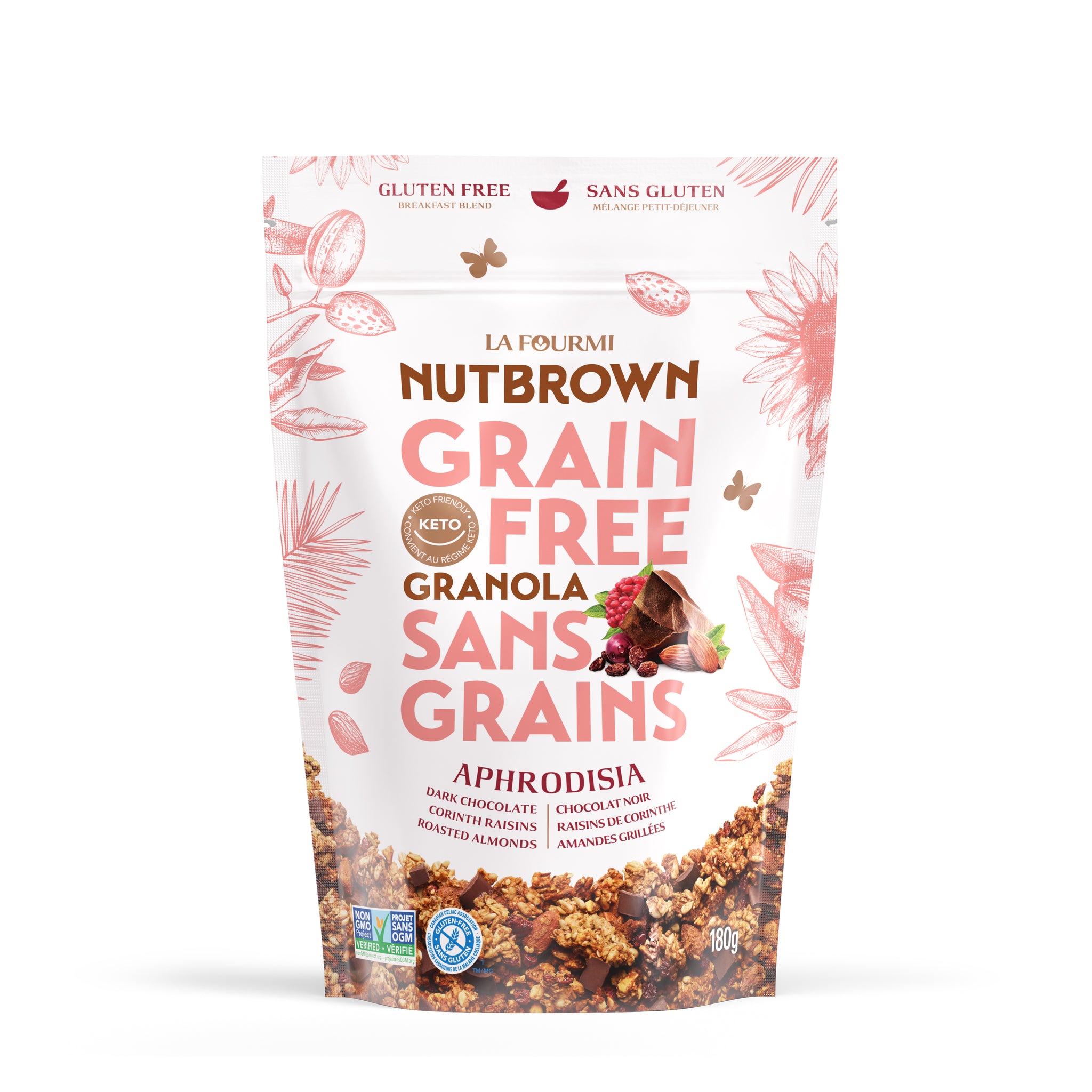 Fourmi Bionique, glutenfreies Knuspermüsli, Aphrodisiaque, Nutbrown - Gluten free - 180g