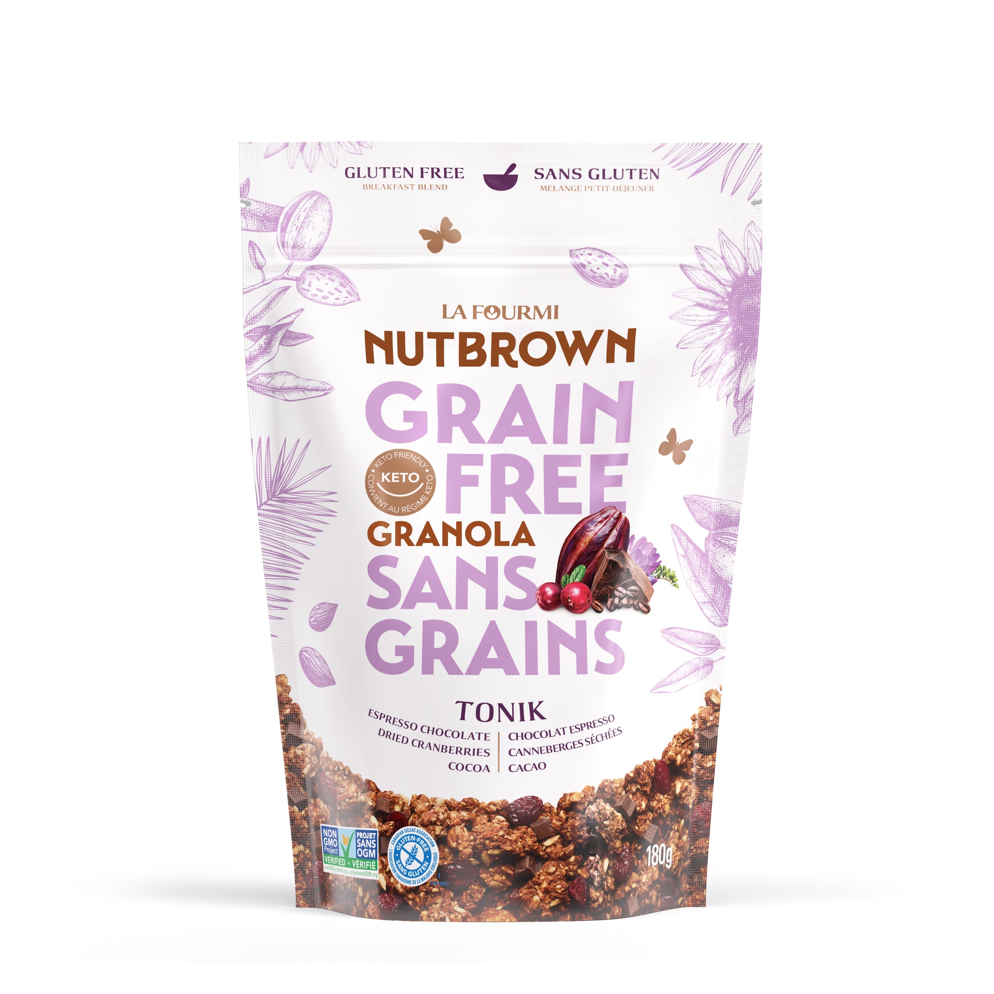 Fourmi Bionique, glutenfreies Knuspermüsli Tonic, Nutbrown - Gluten free - 180g