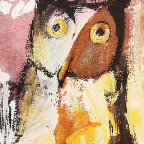 Kunst-Grußkarte "Le hibou surdoué" Basque