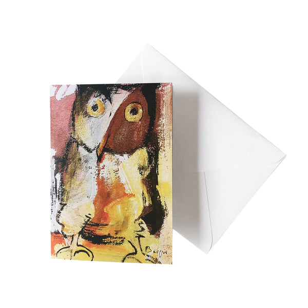 Kunst-Grußkarte "Le hibou surdoué" Basque