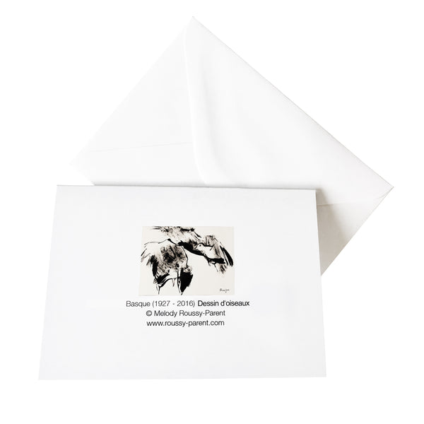 Kunst-Grußkarte "Dessin d'oiseaux" Basque