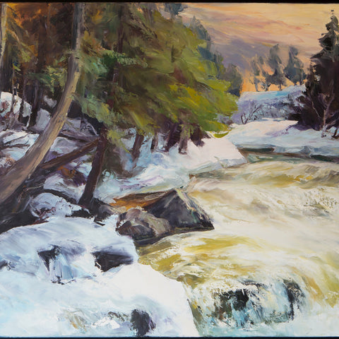 Kunst-Grußkarte "La rivière annonce le printemps" Basque