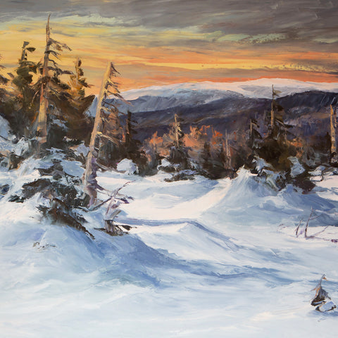 Kunst-Grußkarte "Ciel de février sur le sommet de la Gaspésie" Basque