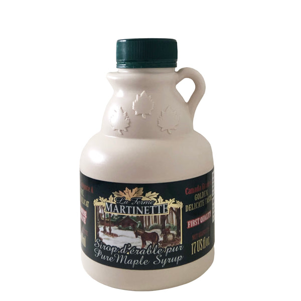 La Ferme Martinette Pure maple syrup - purer Ahornsirup aus Kanada, Golden, traditioneller Krug, 500ml