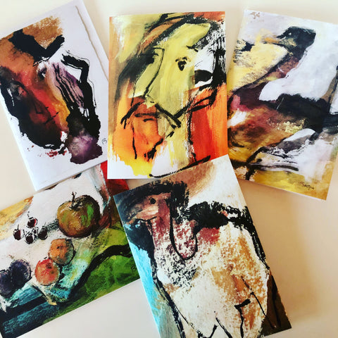Kunst Grußkarten 5er Set - à la découverte
