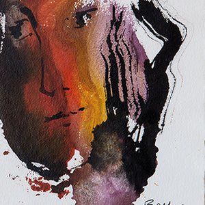 Kunst-Grußkarte "Devant le coucher du soleil" Basque