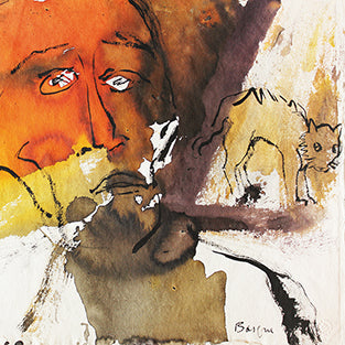 Kunst-Grußkarte "Le film d'horreur" Basque