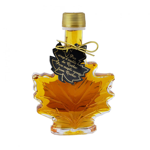 La Ferme Martinette Pure maple syrup - purer Ahornsirup aus Kanada, Golden, Glasflasche Ahornblatt, 100ml